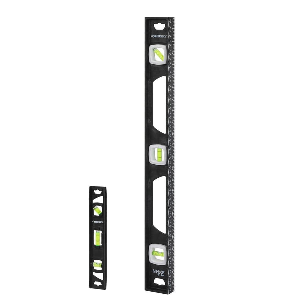 Husky Husky 2pk 9in. Torpedo and 24in. Aluminum Level