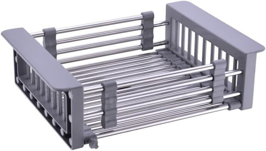 Expandable Dish Drying Rack Over The Sink Stainless Steel Drainer Basket Adjusta