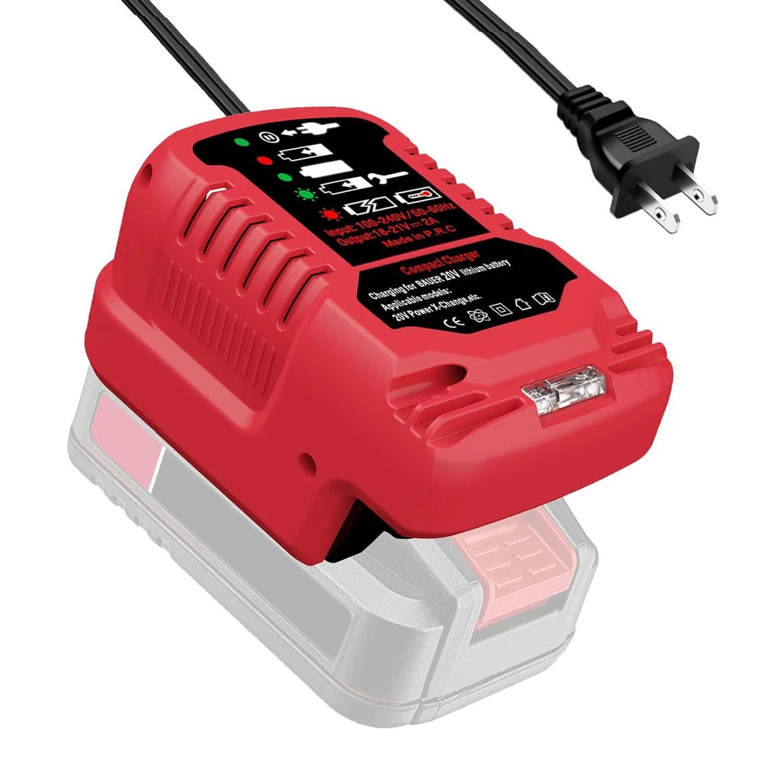 Bauer 20V Hypermax Battery Charger with LED Light Indicator – 2A Output