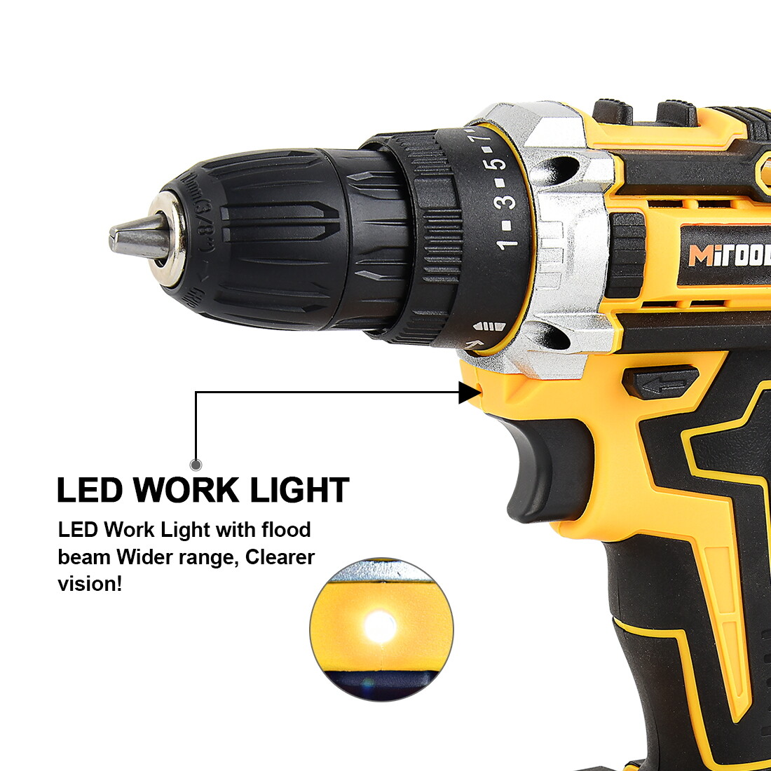 Cordless Screwdriver Drill Kit Electric Rechargeable Power Tool Set W/2 Battery