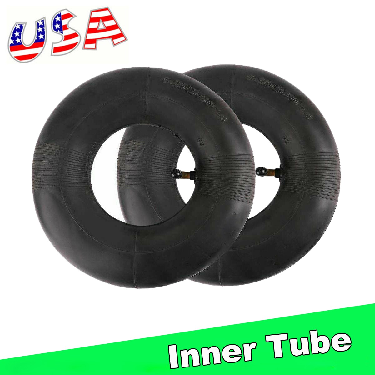 2PCS 4.00-6” Heavy Duty Inner Tube 4.10/3.50-6 4.10-6 145/70-6 Rubber Interior