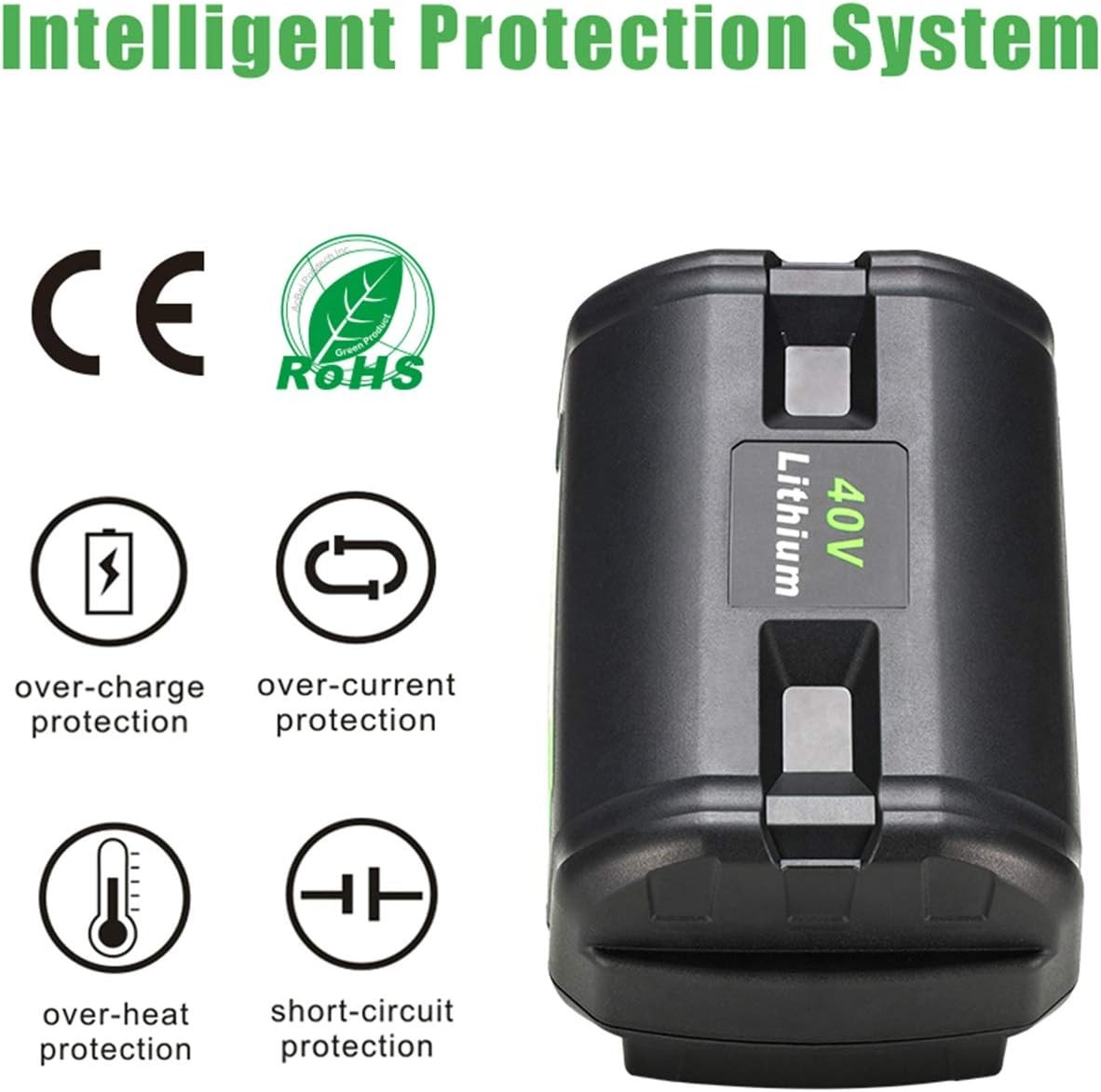40V Battery For Ryobi 40V 6.0Ah Lithium OP4060 OP4030 OP4050 OP40602 OP40261