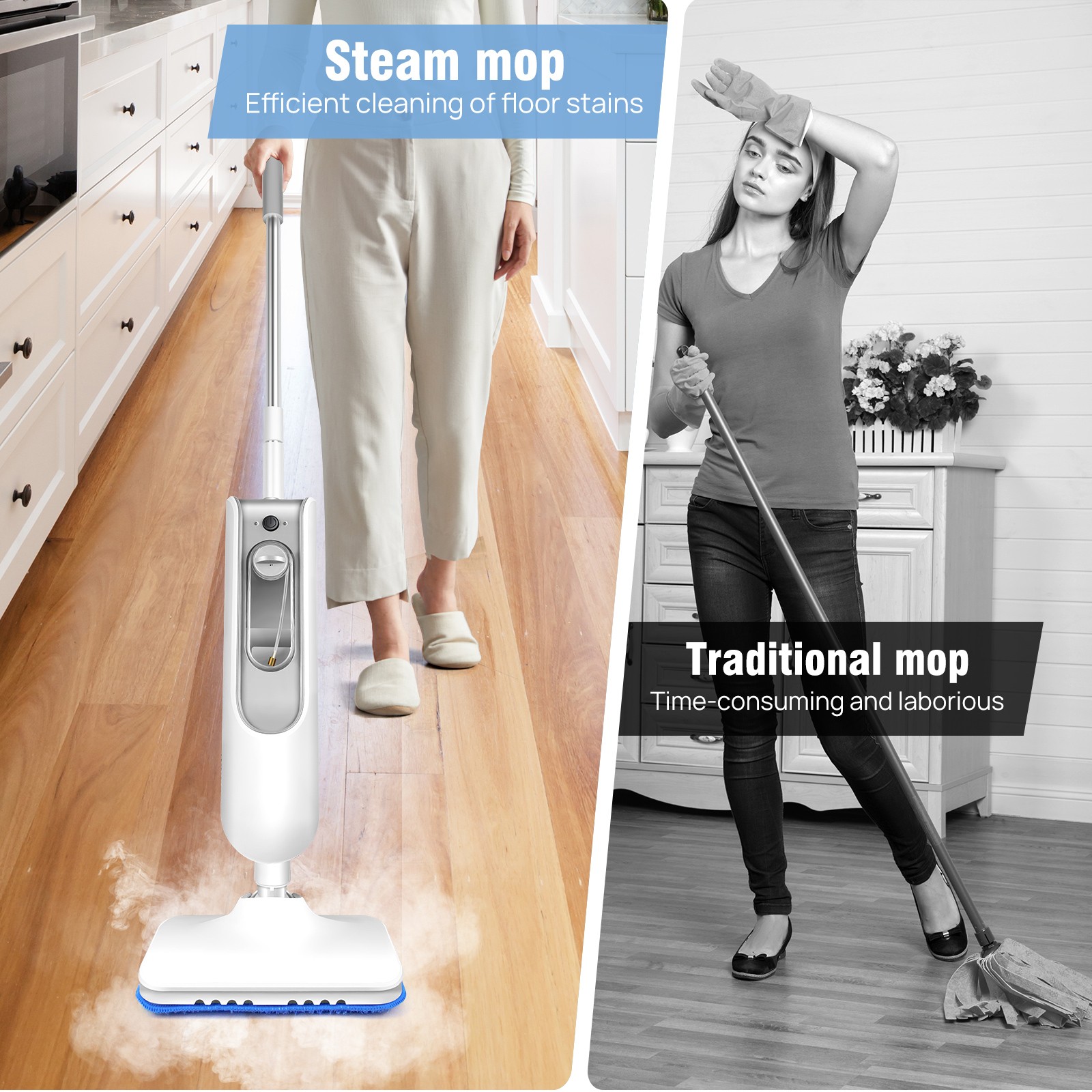 Steam Broom Mop Floor Mop Steam Cleaner Steam Cleaner 3000W Cleaning