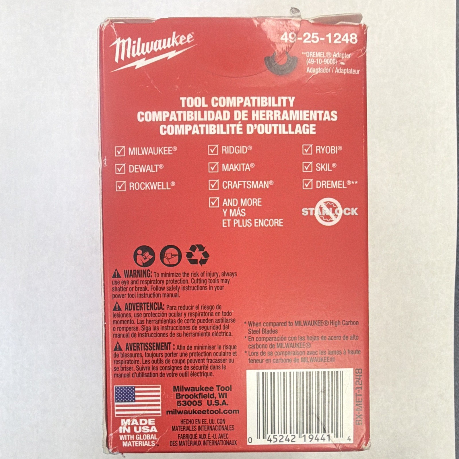 Milwaukee 49-25-1248 Bi-Metal Multi-Material Oscillating Blades Universal 25
