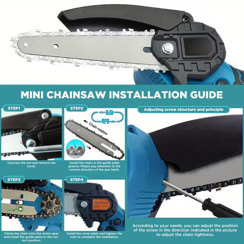 2x Battery Mini Electric Chain Saws Cordless Handheld Portable Small Chainsaw