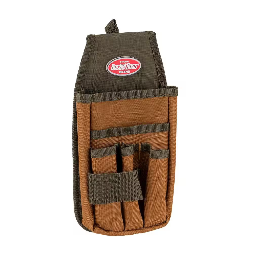 5 In. 5-Pocket Utility Tool Belt Pouch with Flap Fit