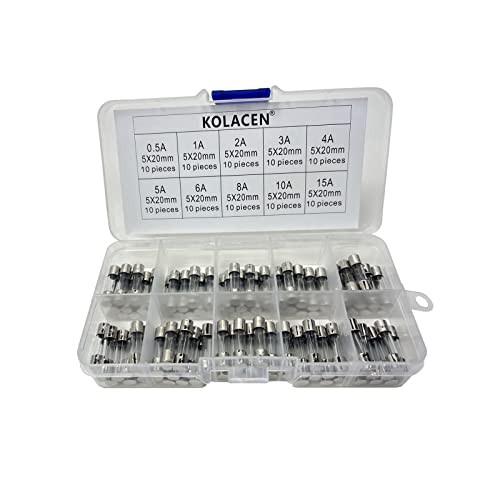 Quick Fast-Blow Glass Tube Fuse 5 x 20 mm Assorted Kit 0.5Amp 1Amp 5x20mm glass
