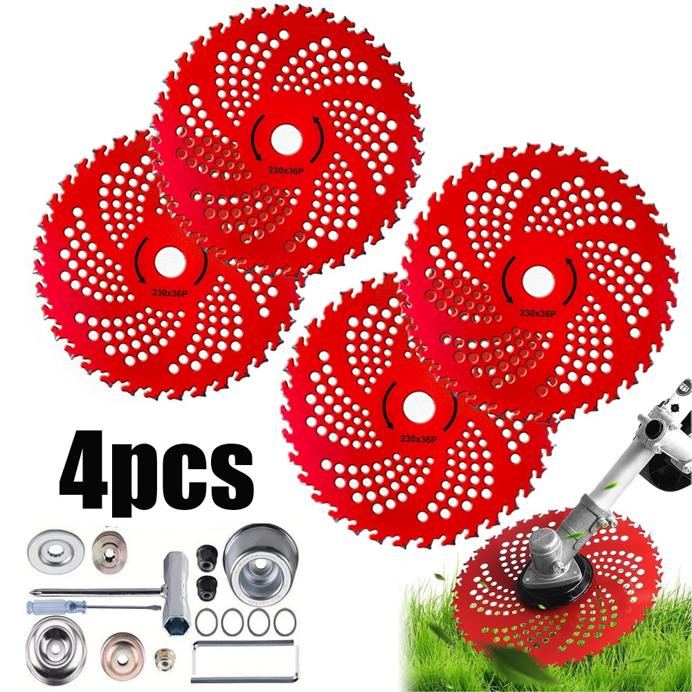 4 Pack 9″ Carbide Tip Circular Saw Brush Cutter Trimmer Weed Eater Blade Sets