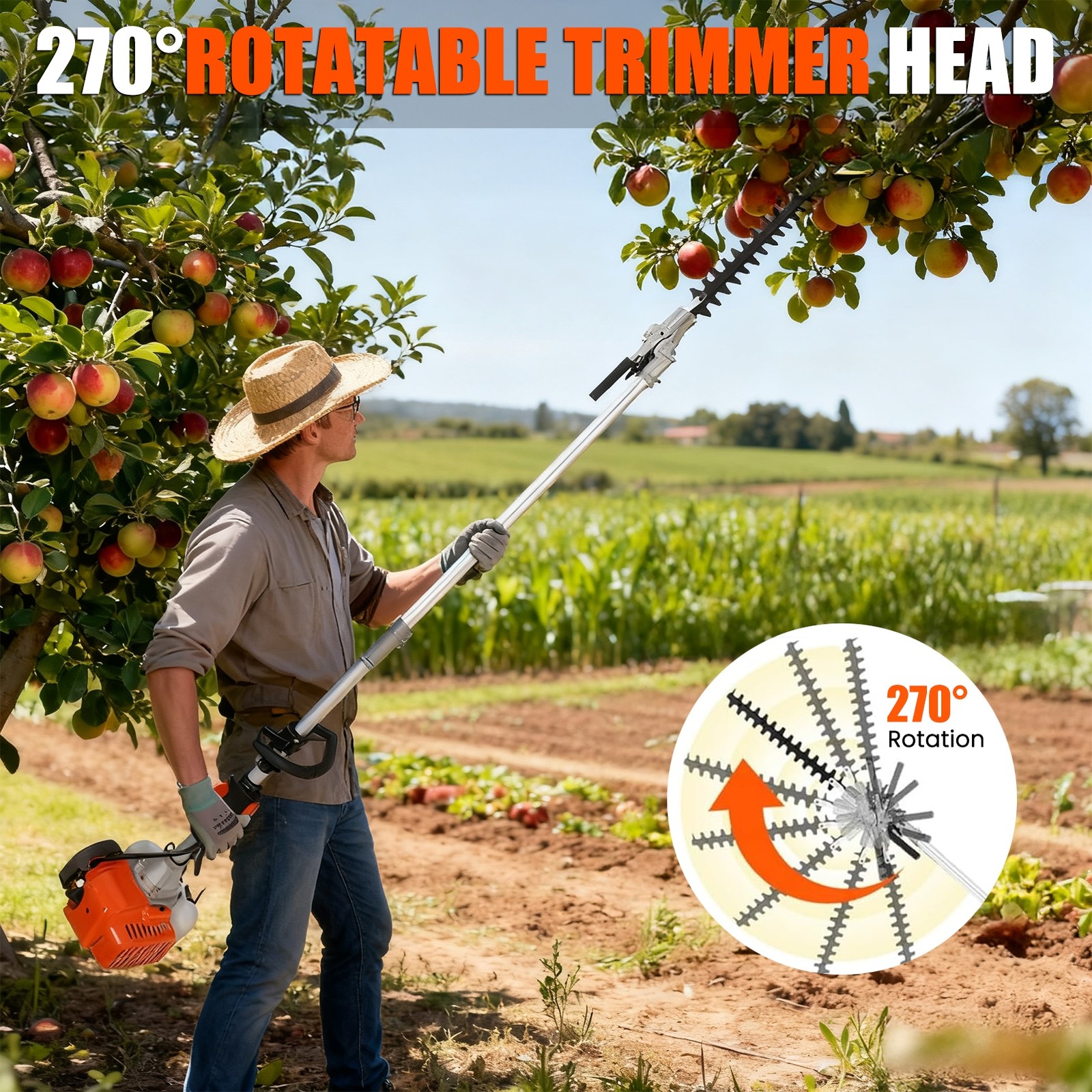 52CC 5 in 1 2-Stroke Grass String Trimmer Brush Cutter Gas Trimmer Weed Eater US