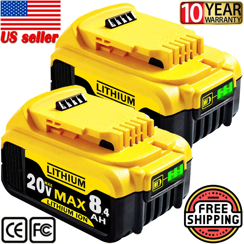 2Pack 8000mAh Lithium Battery For DeWalt 20 Volt Max 8.0AH DCB205 DCB206 DCB200