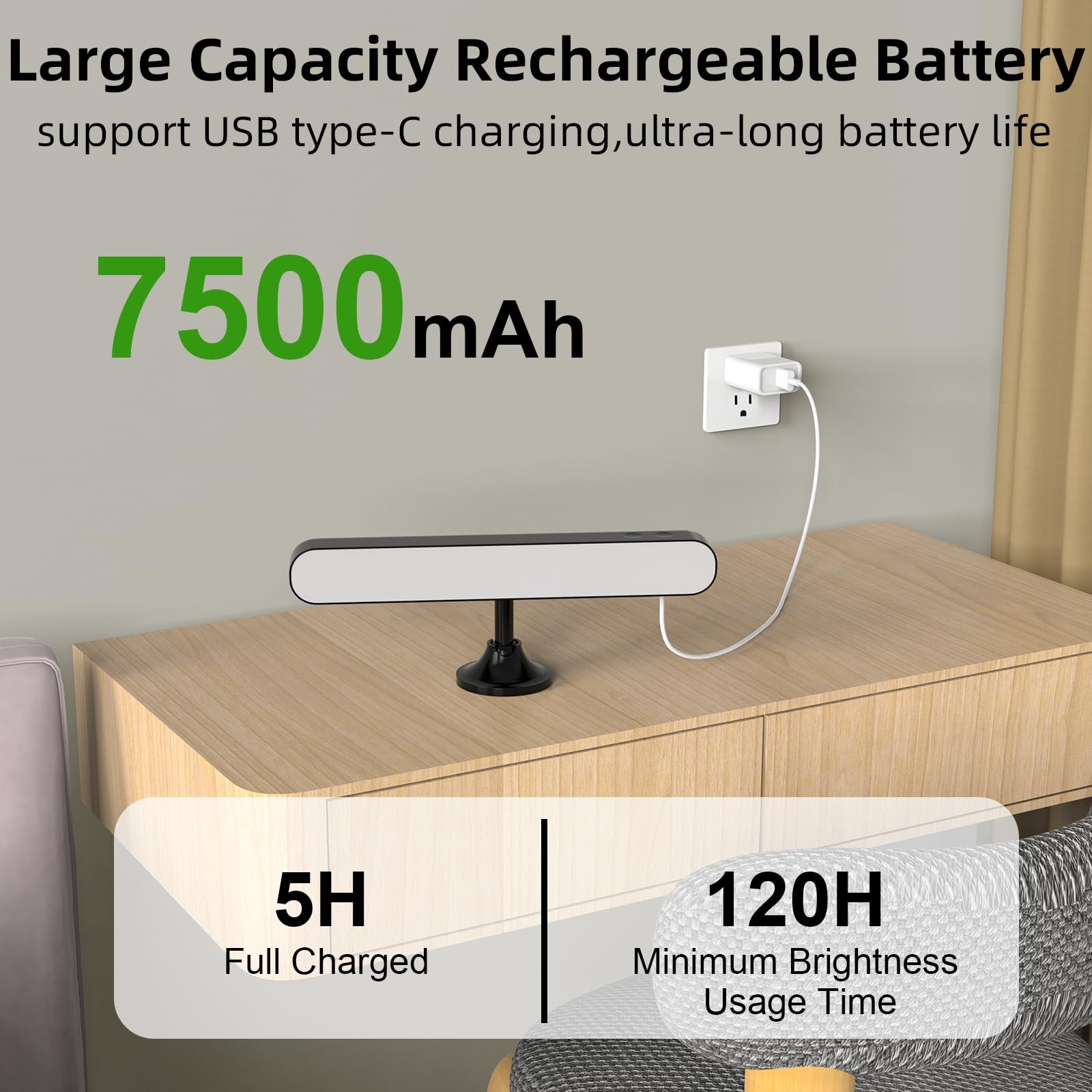 Battery Operated Wall Sconces Set of Two, 7500mAh Rechargeable LED Wall Light…