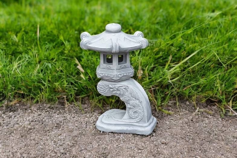 Concrete Japanese Lantern Garden Statue Outdoor Zen Decor Pagoda Sculpture