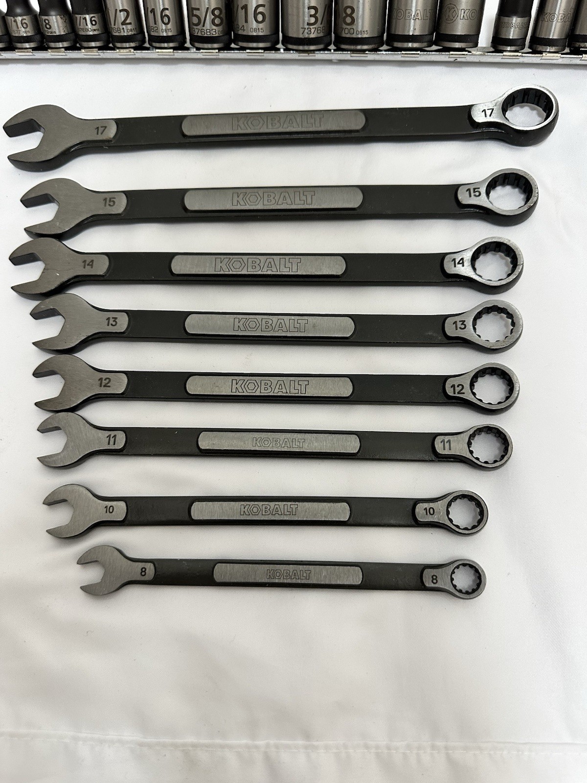 Kobalt Combination Metric Wrench Set of 8 & 18 PIECE SOCKET SET METRIC & SAE