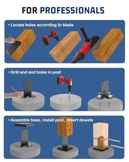 Concealed Post Base for Lumber (Fits 7.5×7.5in) – Pack Black Brackets: 1 8×8 2