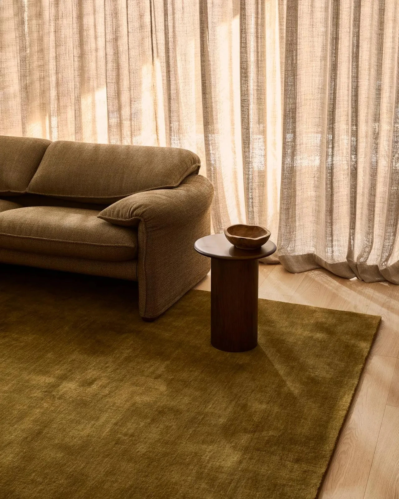 Hand Tufted Wool Area Rug | Solid Olive Green, Nordic Knots Home Decor 8×12