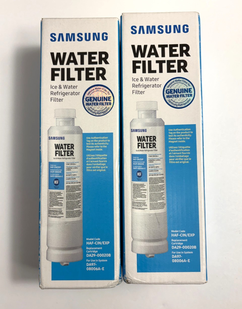 2 PACK Genuine Samsung DA29-00020B HAF-CIN/EXP Refrigerator Water Filter (New)