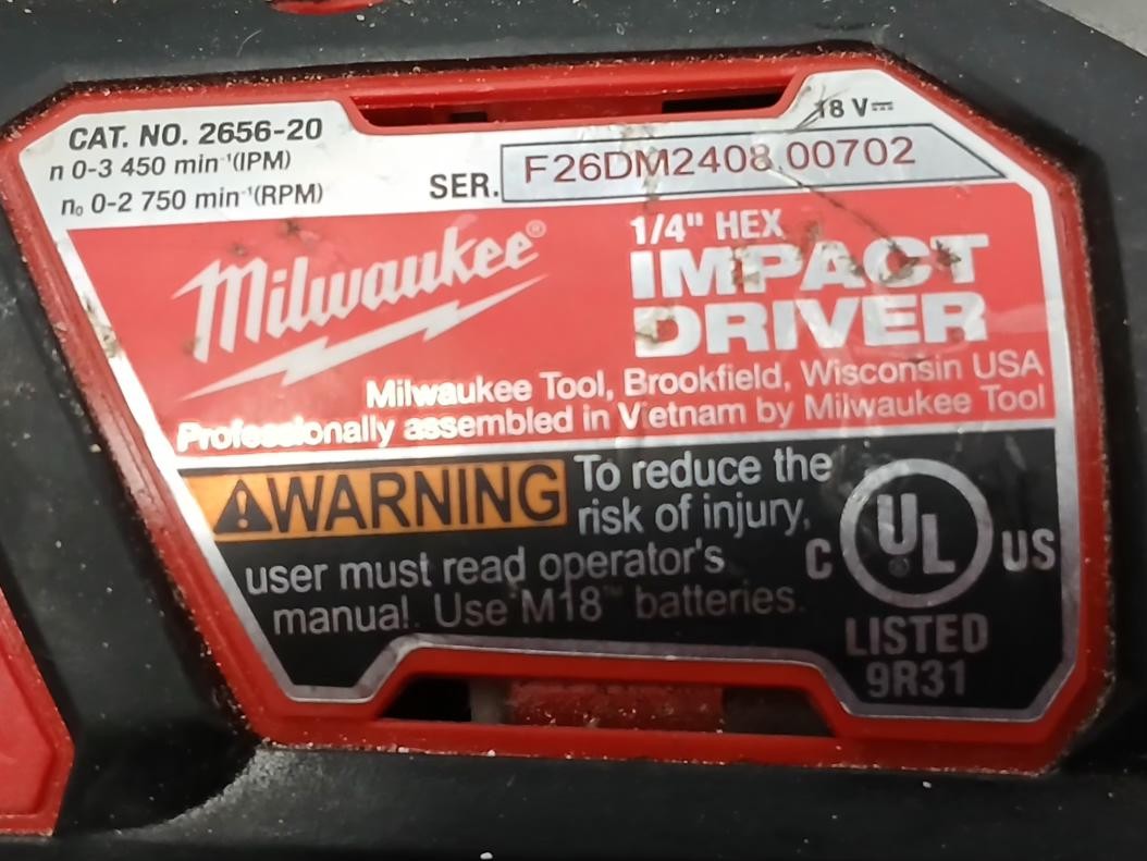 MILWAUKEE TOOLS 2656-20 – IMPACT DRIVER (P11033333)