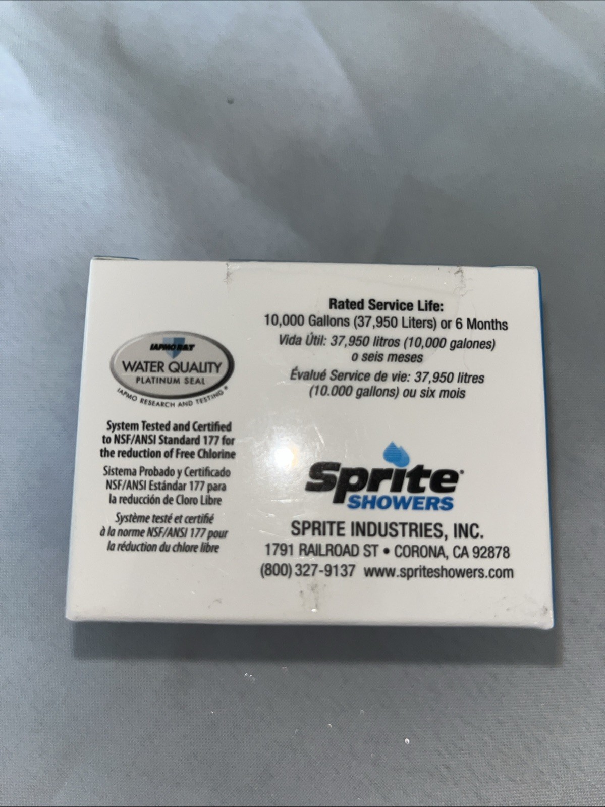 Sprite Showers SLXC Replacement Filter Cartridge 6 Months 10000 Gallons