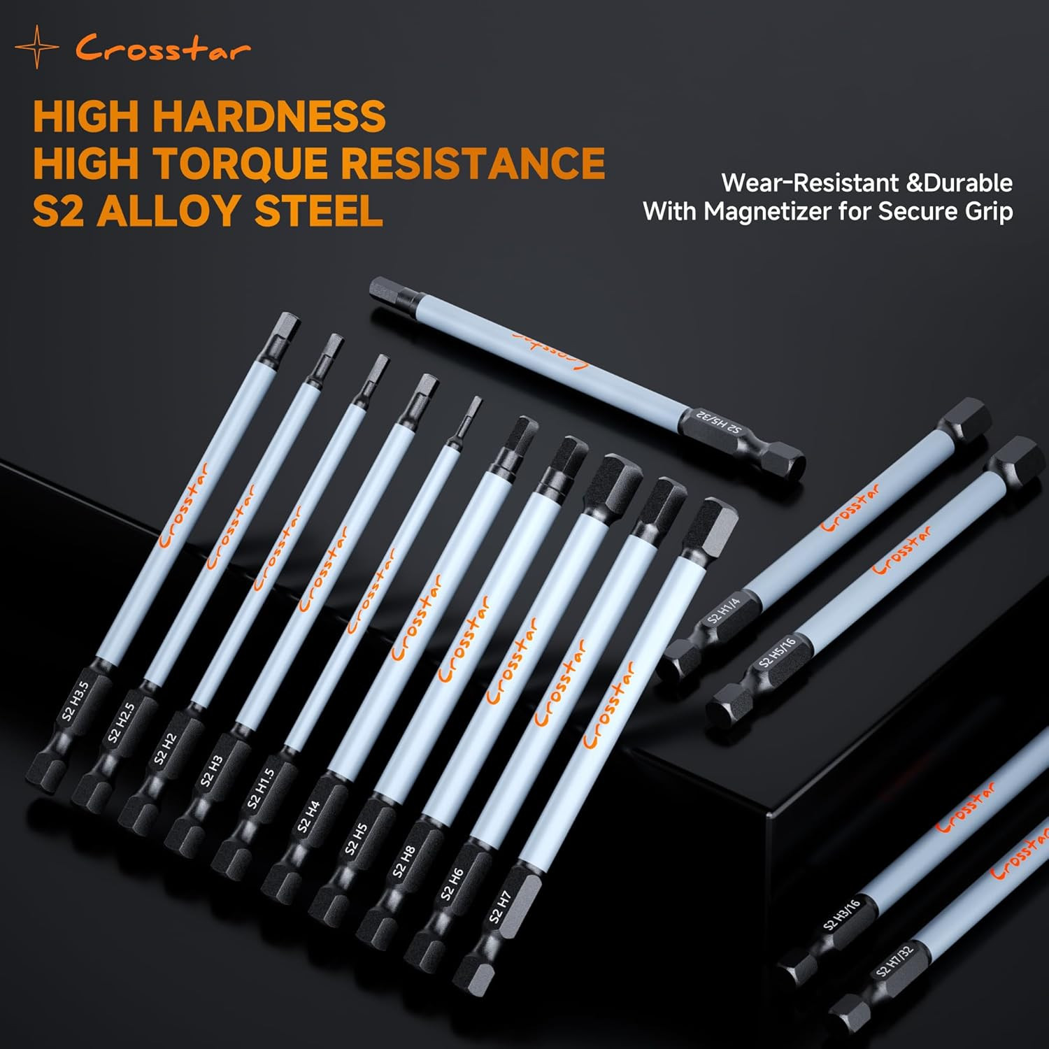 4″ Long Hex Bit Set 20PCS (Metric & SAE) – Impact Allen Wrench Drill Bit Set, S2