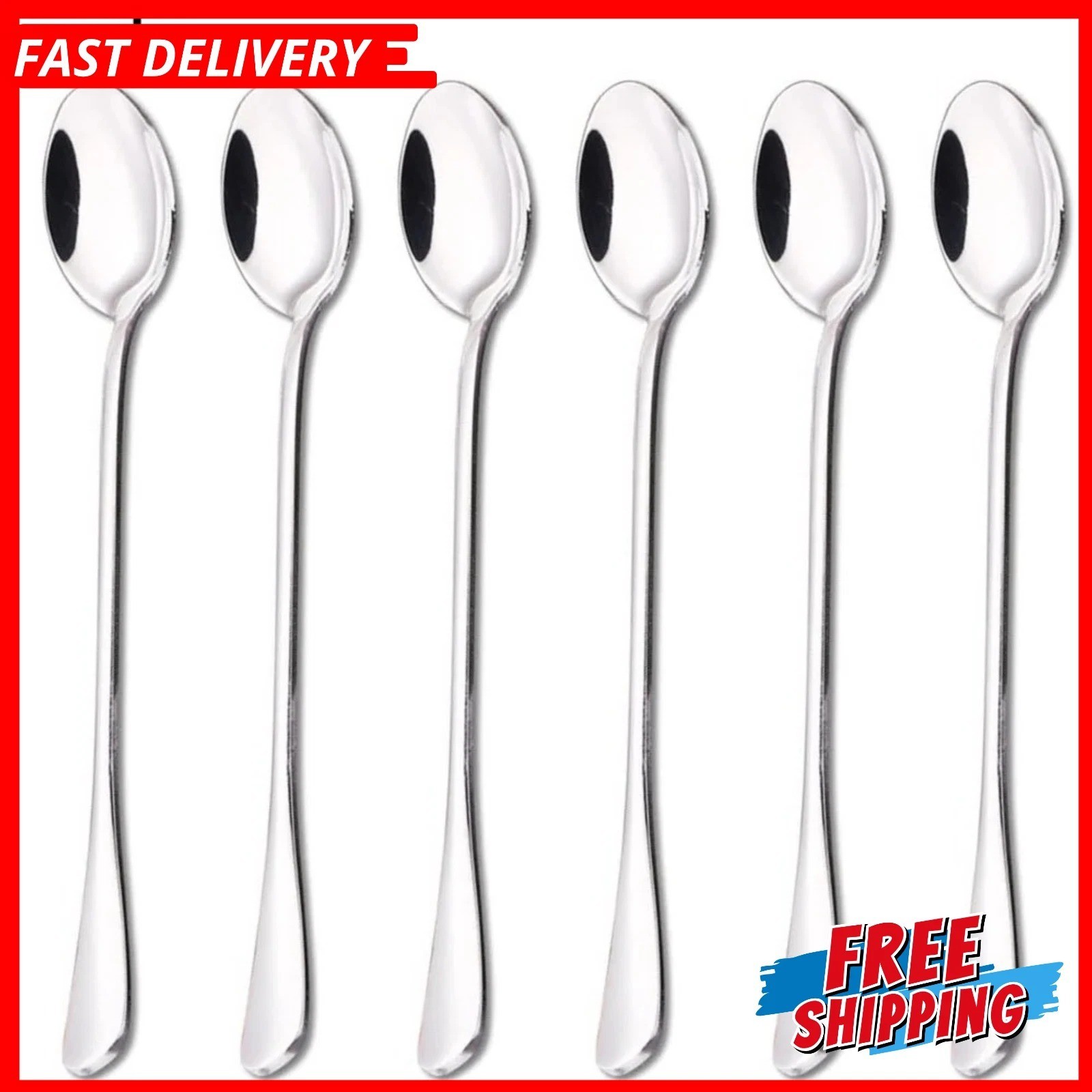 9.5-Inch Long Handle Spoon, Ice Tea Spoons, Ice Cream Spoon, Long Coffee Spoons