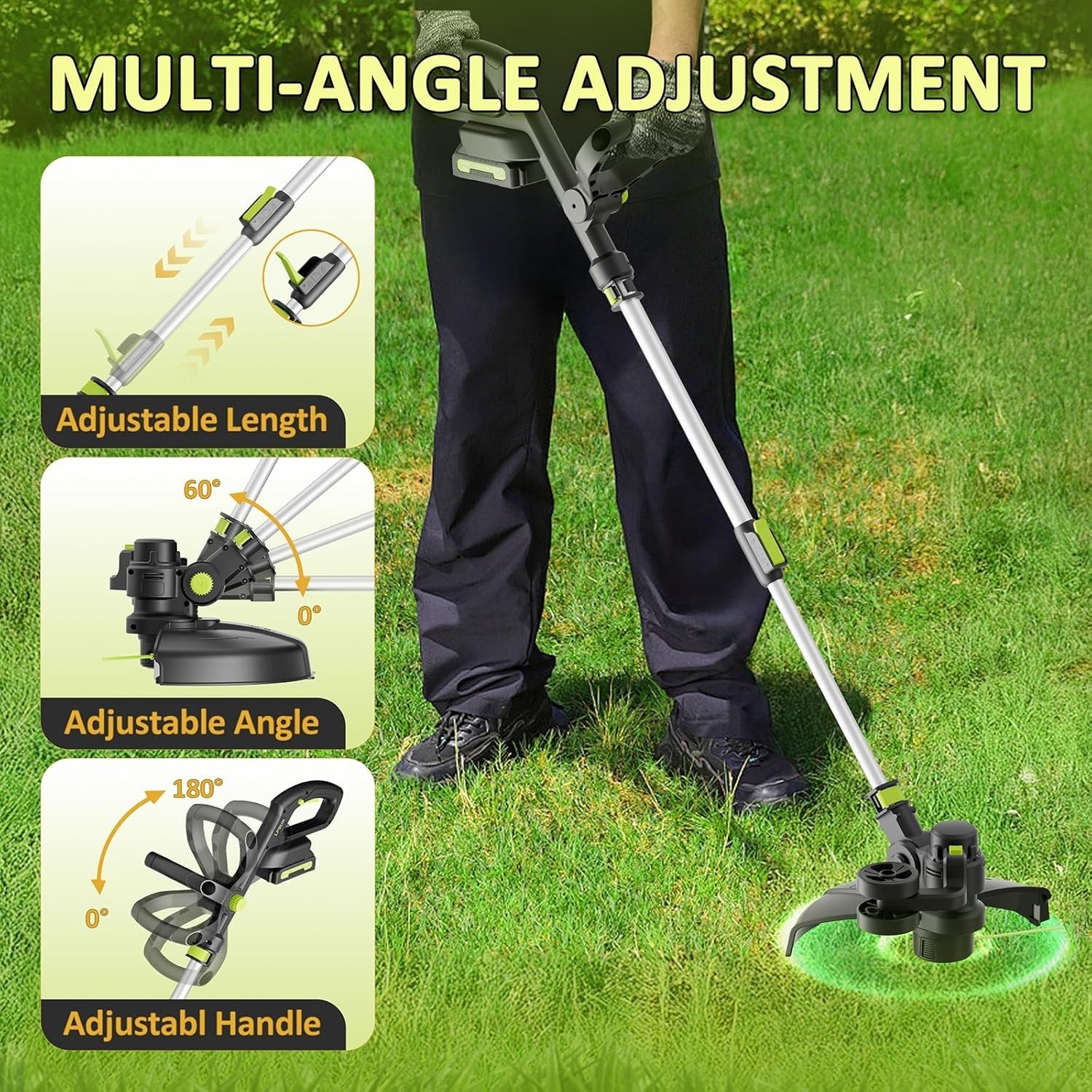 Powerful 8000RPM Grass Trimmer with Fast Charger–