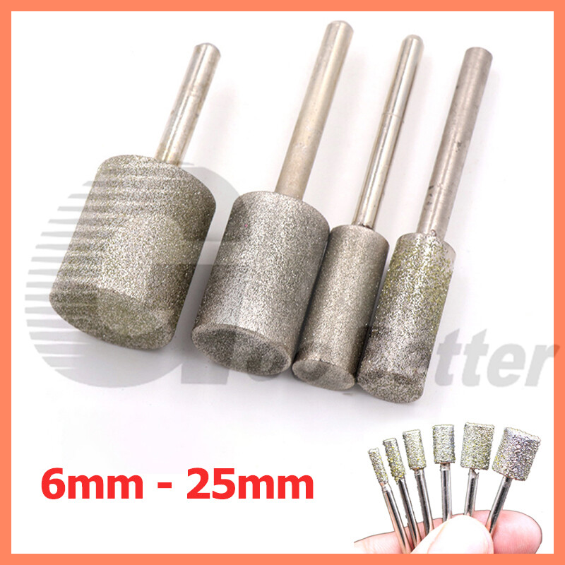 6mm-25mm Cylindrical Diamond Burr Grinding Drill Bits For Rotary Tool 6mm Shank