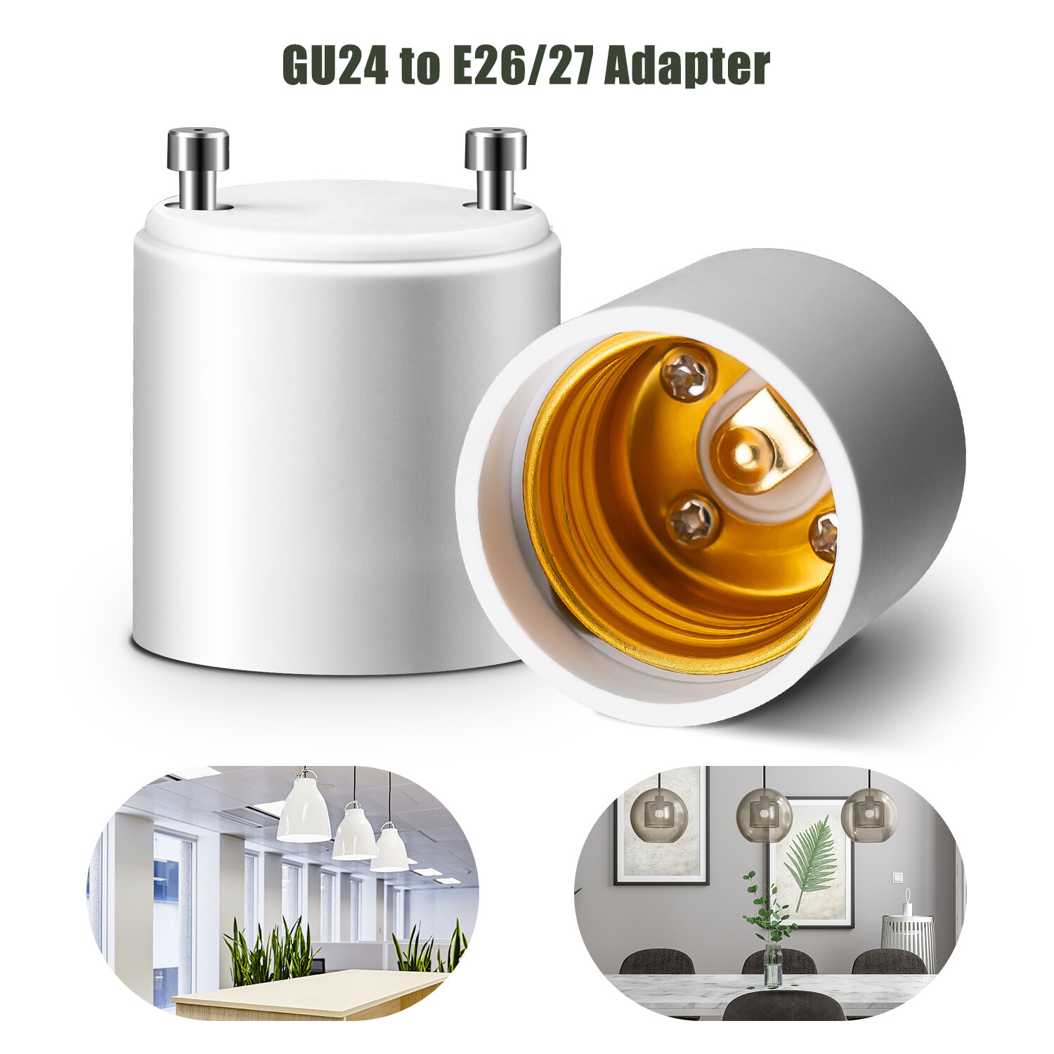 GU24 To E27 /E26 Screw LED Light Lamp Bulb Base Adapter Socket Converter Adaptor