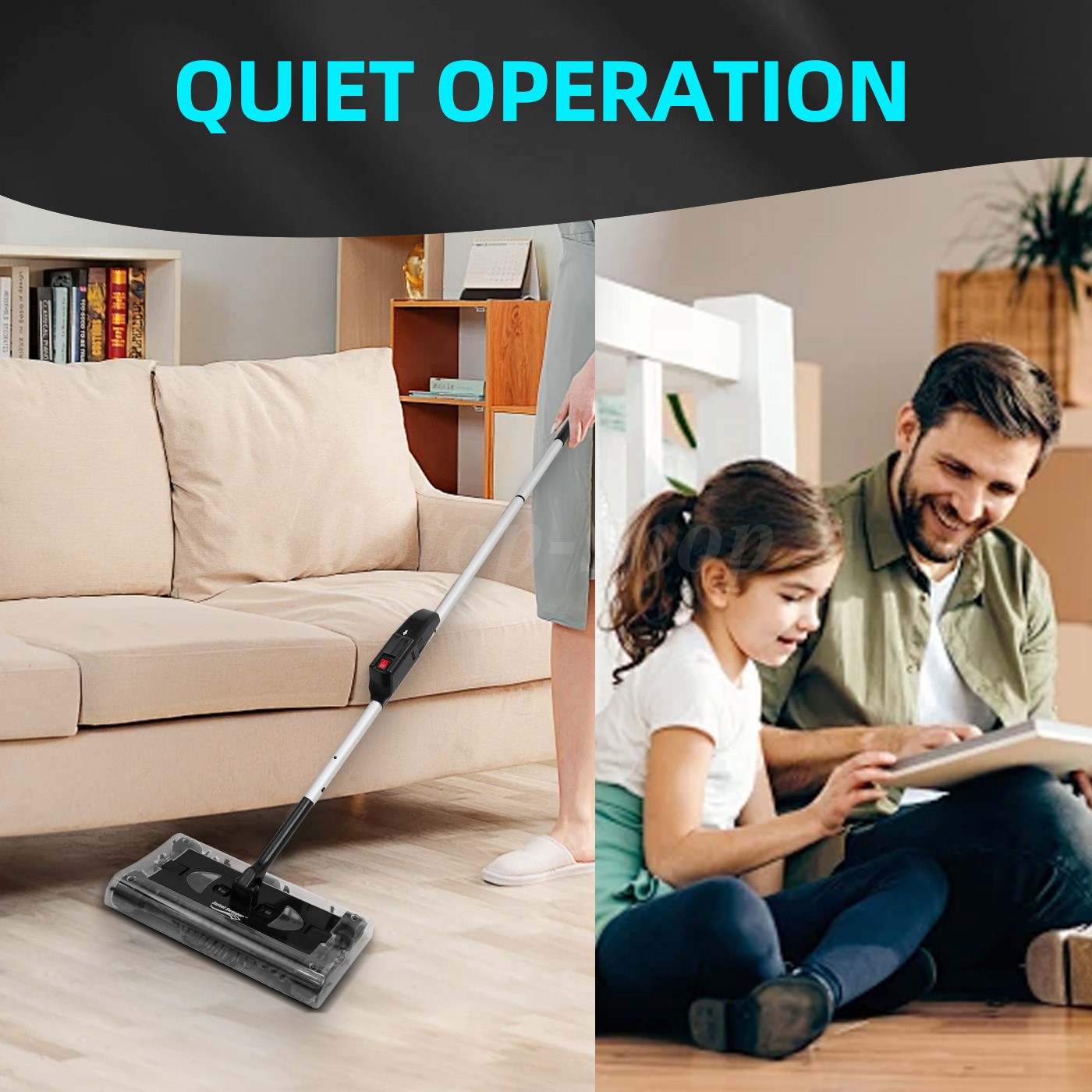 Swivel Sweeper Cordless Vacuum Lightweight 360 Swivel Rechargeable Quad 4000 RPM