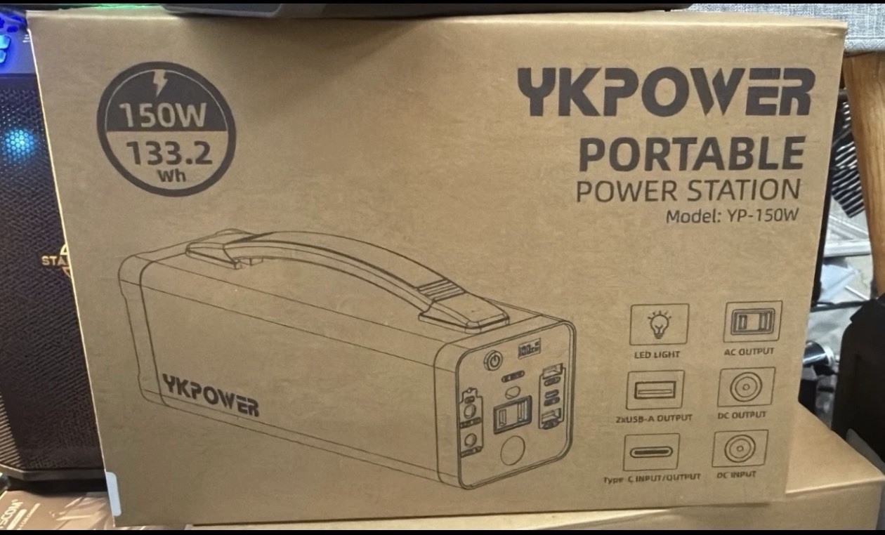 Portable PowerStation 150W, 133.2Wh/36000mAh Fast Charging with 5 Outputs AC Opt