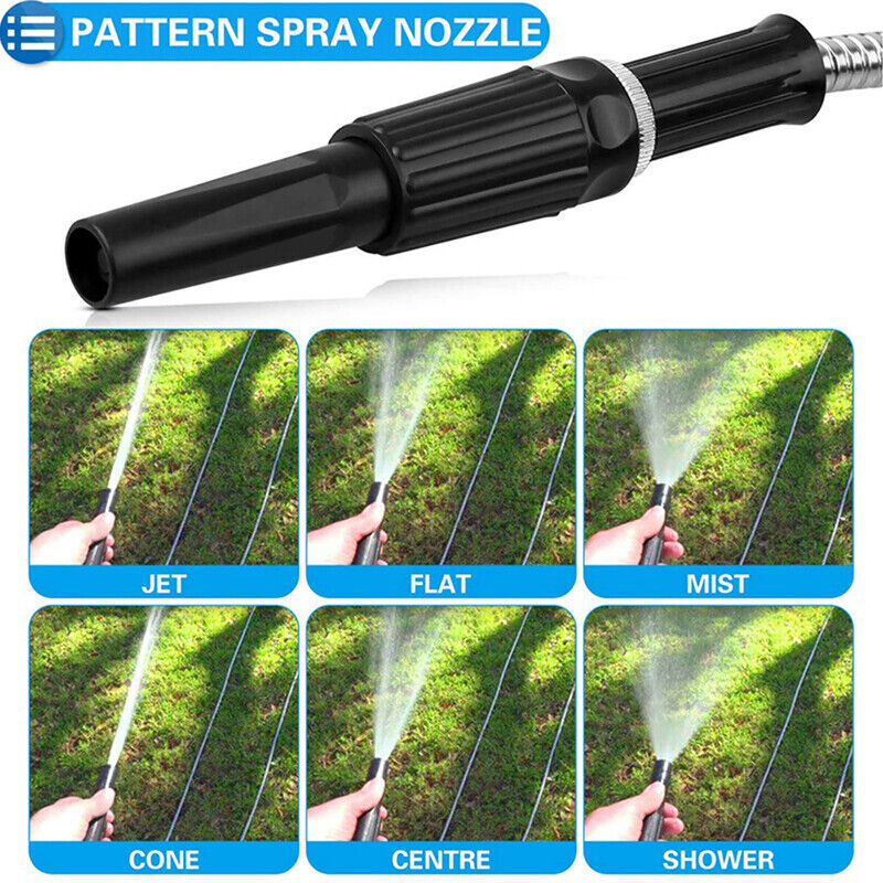 25 50 75 100FT Stainless Steel Metal Water Hose Pipe Flexible Lightweight Garden