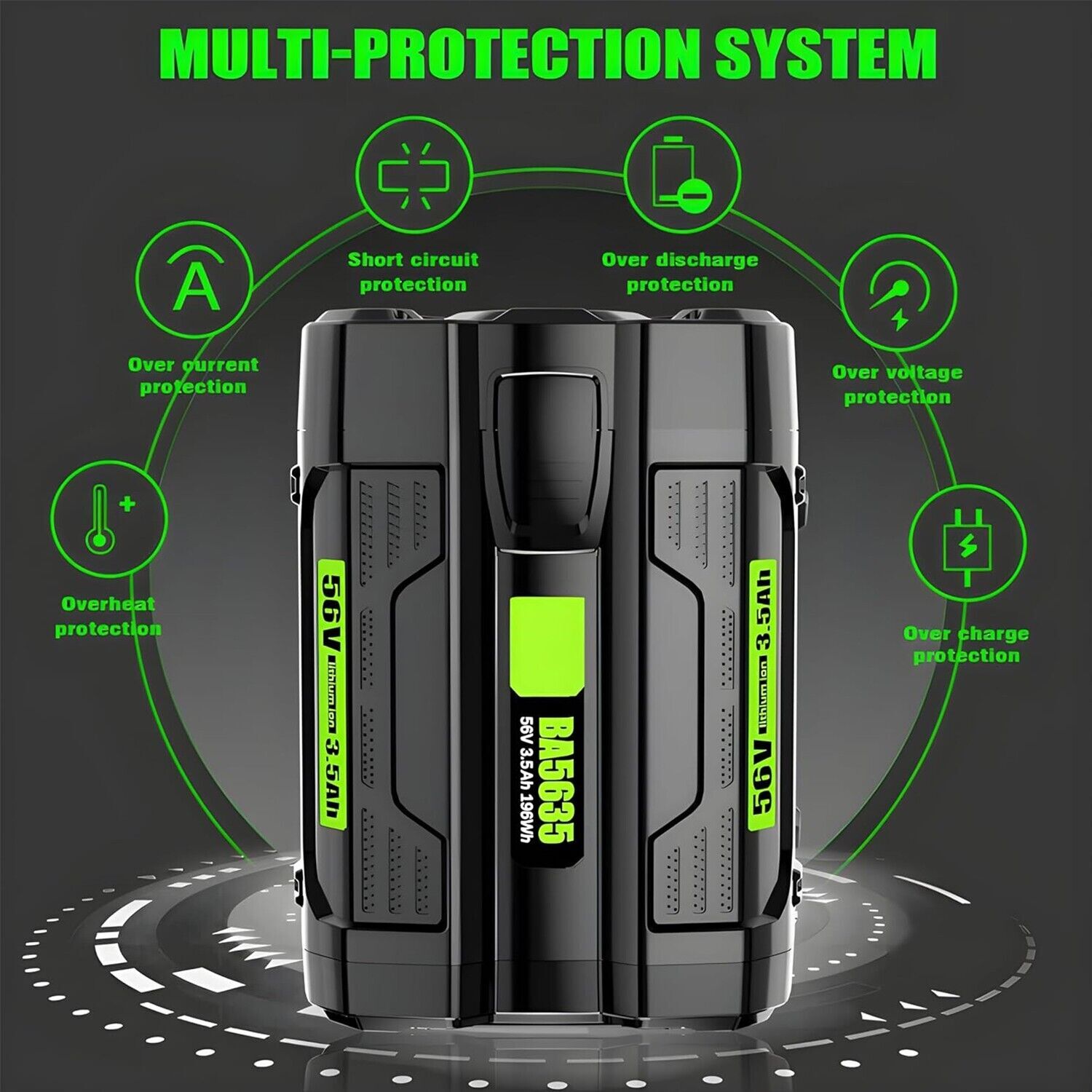 56V Battery 5.0Ah For EGO 56volt BA1400T BA4200 BA2800 Replacement Battery