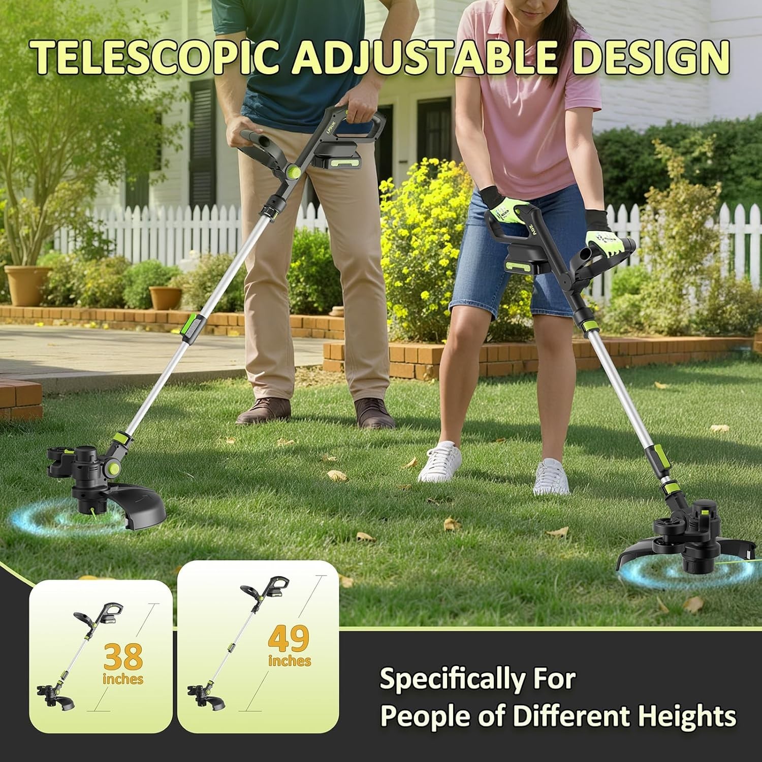 Powerful 8000RPM Grass Trimmer with Fast Charger–