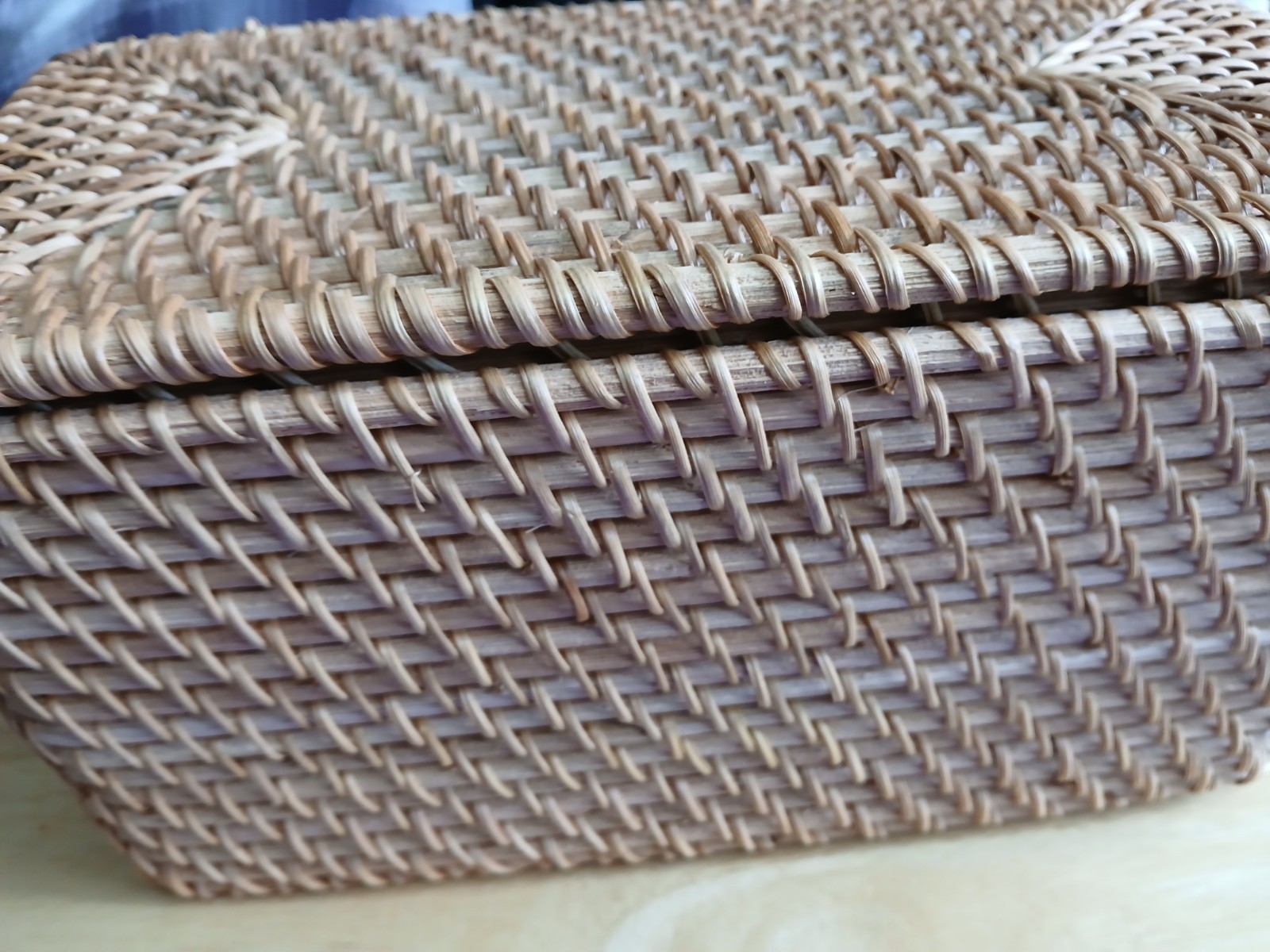 RATTAN 10″ LONG X 5.5″ DEEP X 5.5″ TALL RECTANGULAR STORAGE CONTAINER