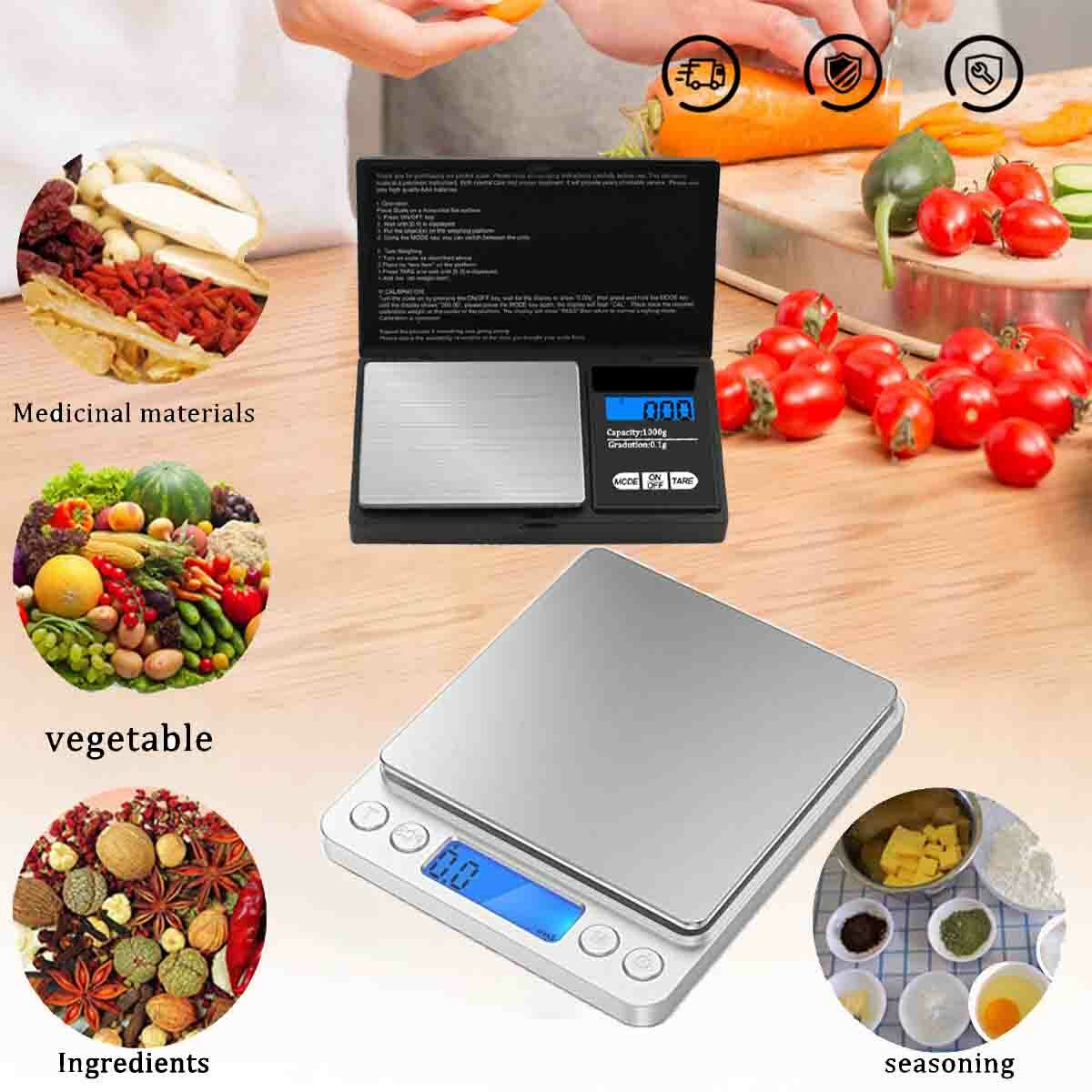 Digital Scale 1000g x 0.1g Jewelry Gold Silver Coin Gram Pocket Size Herb Grain