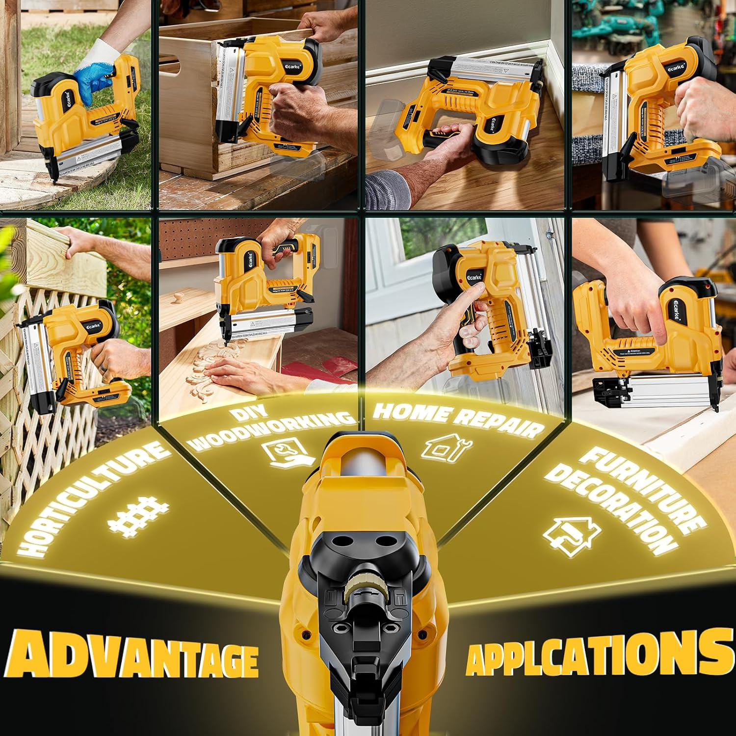 Cordless 2 Inch Brad Nailer Compatible with Dewalt 20V Battery(Tool Only),2 in 1