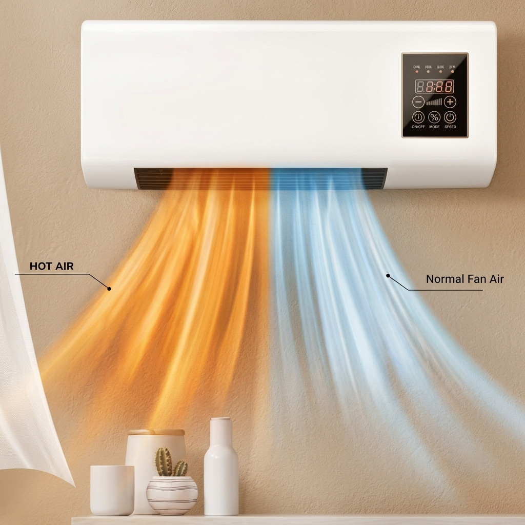2 In 1 Portable Air Conditioning Cool Warm Dual Use Wall Mounted Heater 1800W