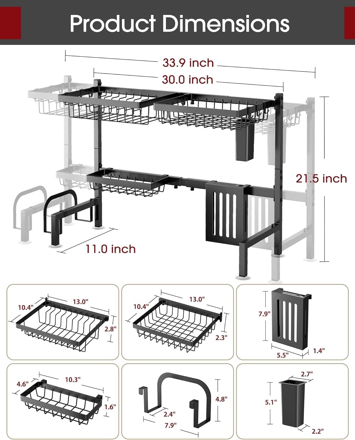 Dish Drying Rack Large Over The Sink Dish Drainer Drying Rack Kitchen Organizers