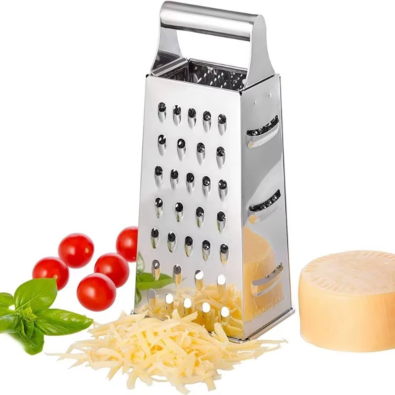 Kitchen Stainless Steel 4-Sided Box Food Grater Vegetable Cheese Slicer Shredder