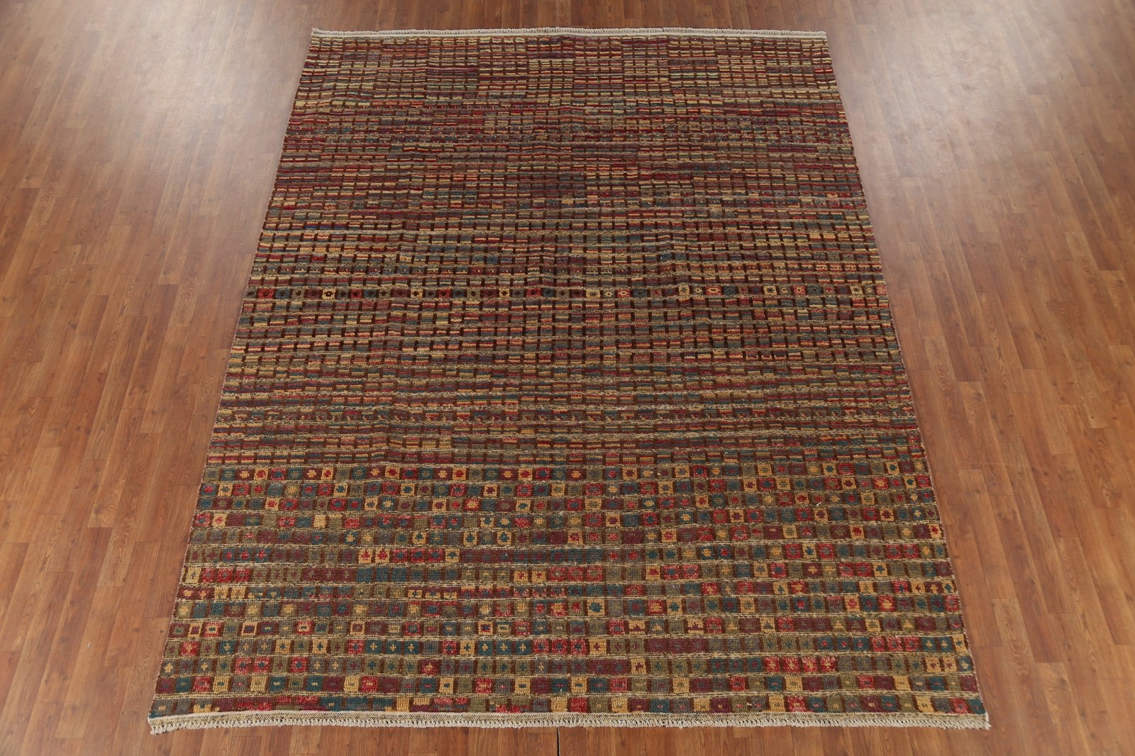 Checkered Moroccan Modern Area Rug 8×10 Hand-knotted Wool Oriental for Any Room
