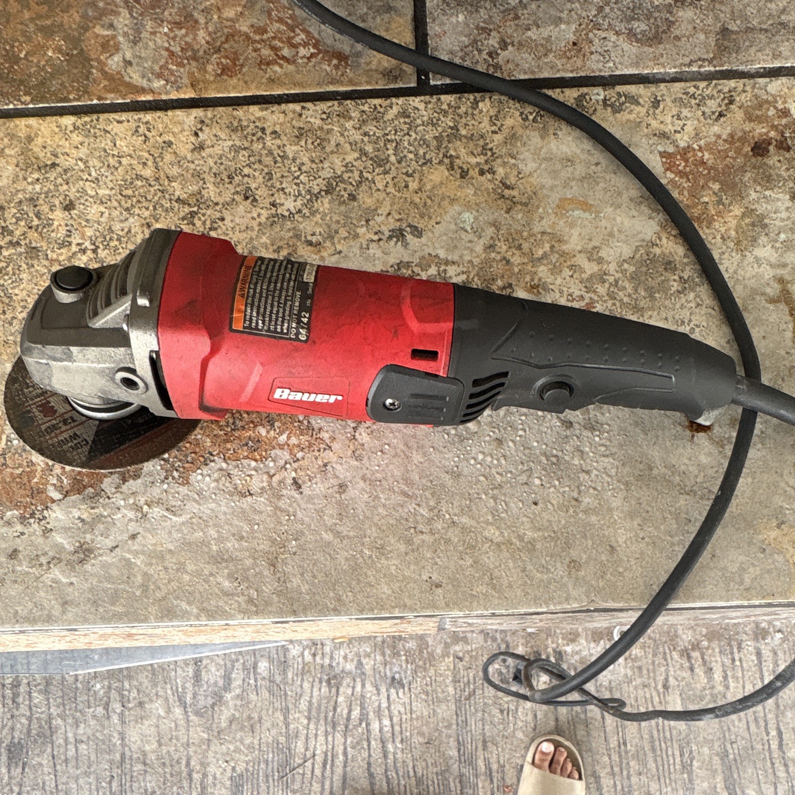Bauer Angle Grinder Corded Electric Rotary/Circular Red/Black MPN 64842