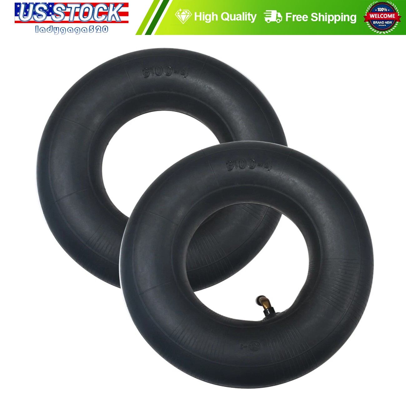 2 Heavy Duty 10″ x 3″ 3.00-4 Inner Tube 260×85 Tire Super Gas Electric Scooter