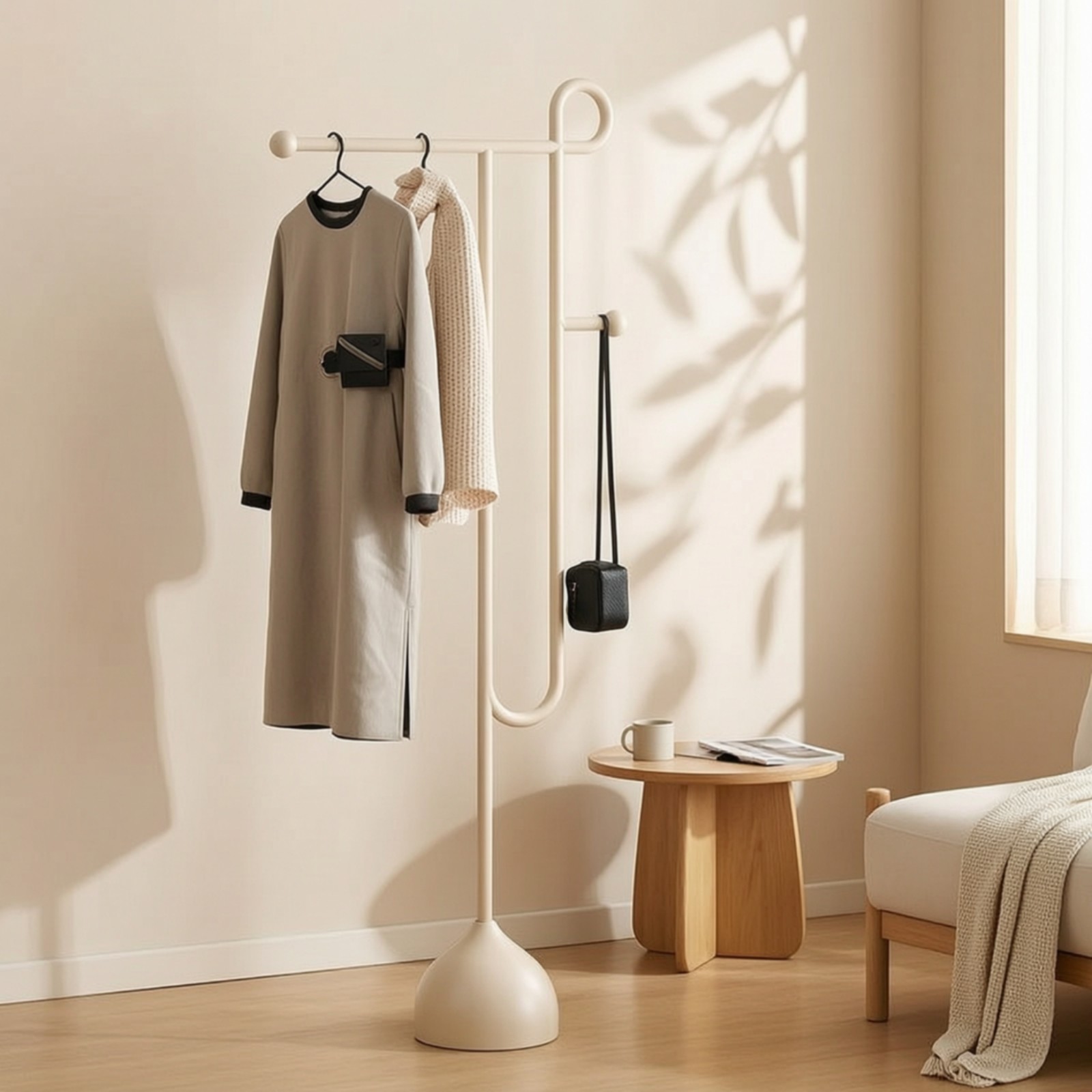 Floor Coat Rack Stable Coat Rack with Weighted Base Modern for Entryway,