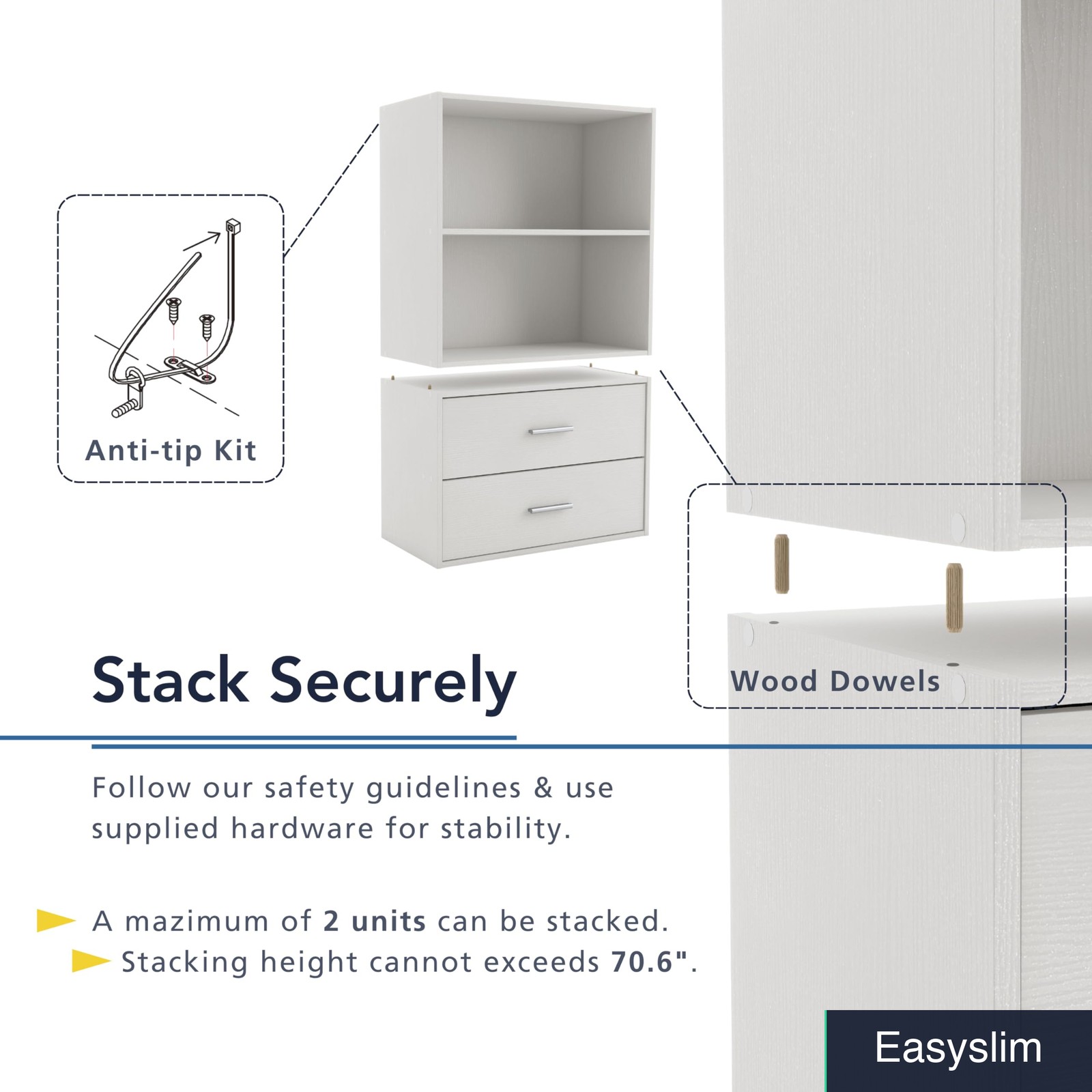 3-Cube Stackable Storage Organizer Bookcase Steel Blue Engineered Wood
