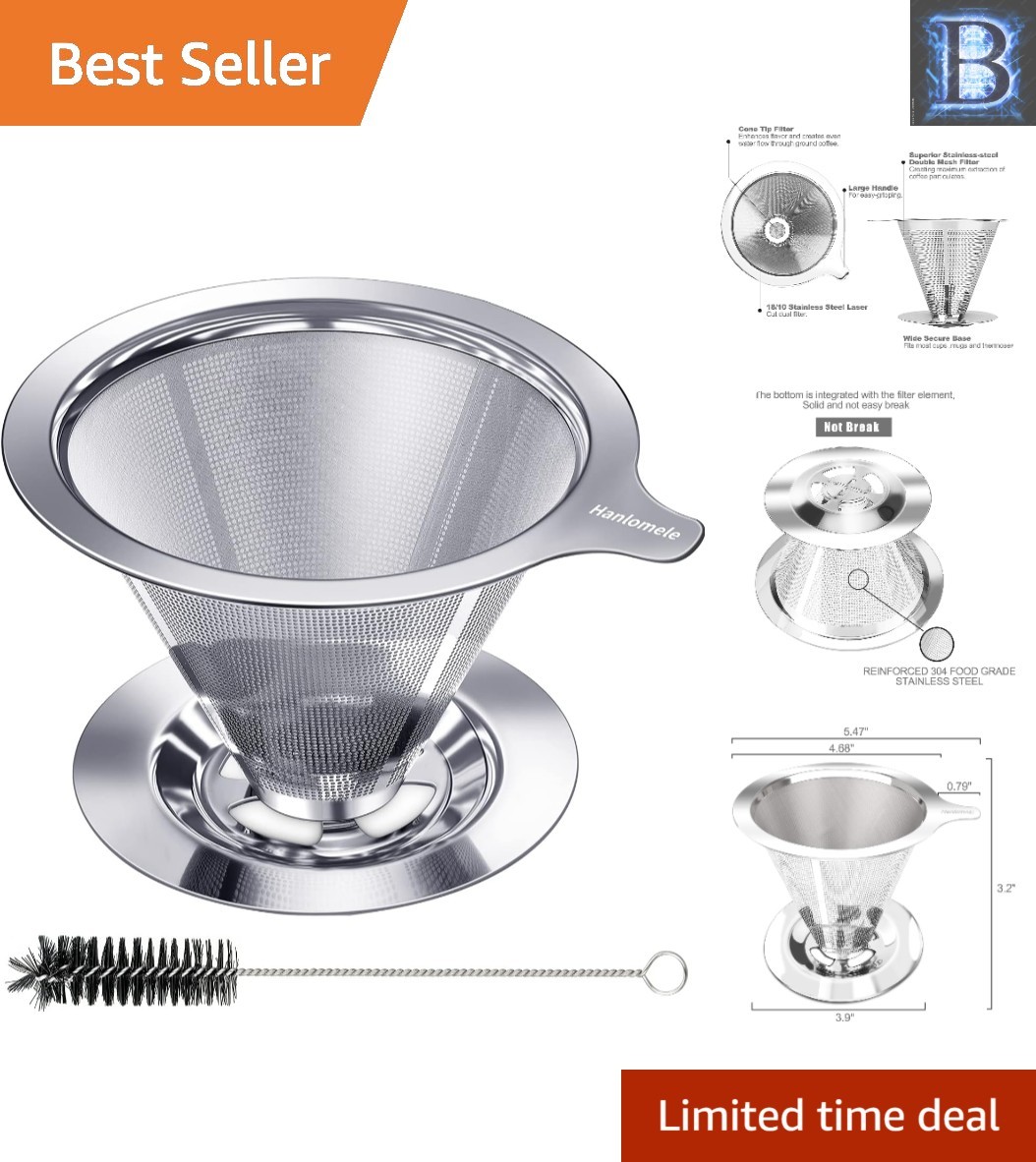 Versatile Stainless Steel Coffee Maker – Reusable, Easy Clean, Ideal for Home