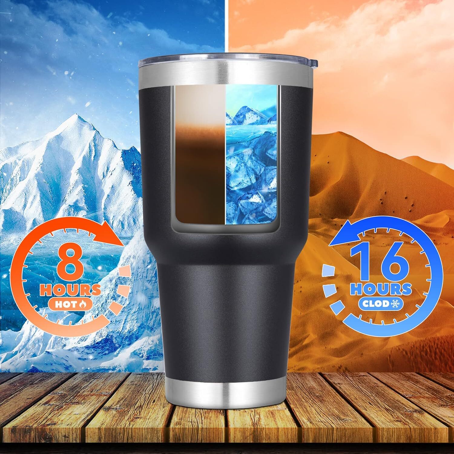 30OZ Tumbler, Set of 2 Stainless Steel Vacuum Insulated Coffee Travel Mug Gift