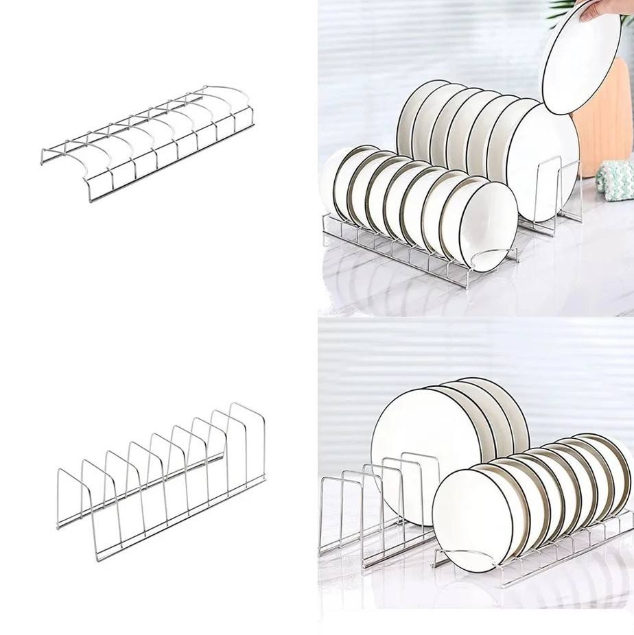 1 pc Stainless Steel Dish Drainer Rack Plate Bowl Organizer