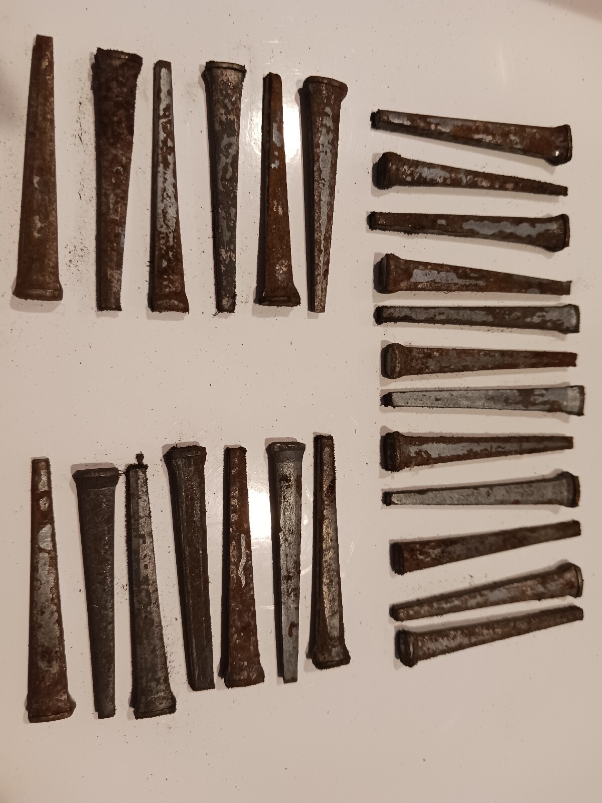 (25) Old Hand Cut 2″ Square Head Nails, Rusty,Vintage,Craft.