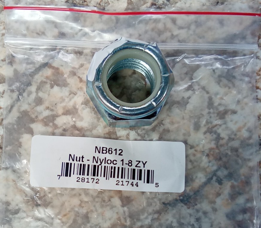 New OEM Genuine Swisher NB612 Blade Driver Spindle Nut Nyloc 1″ Fits RC44 & RC52