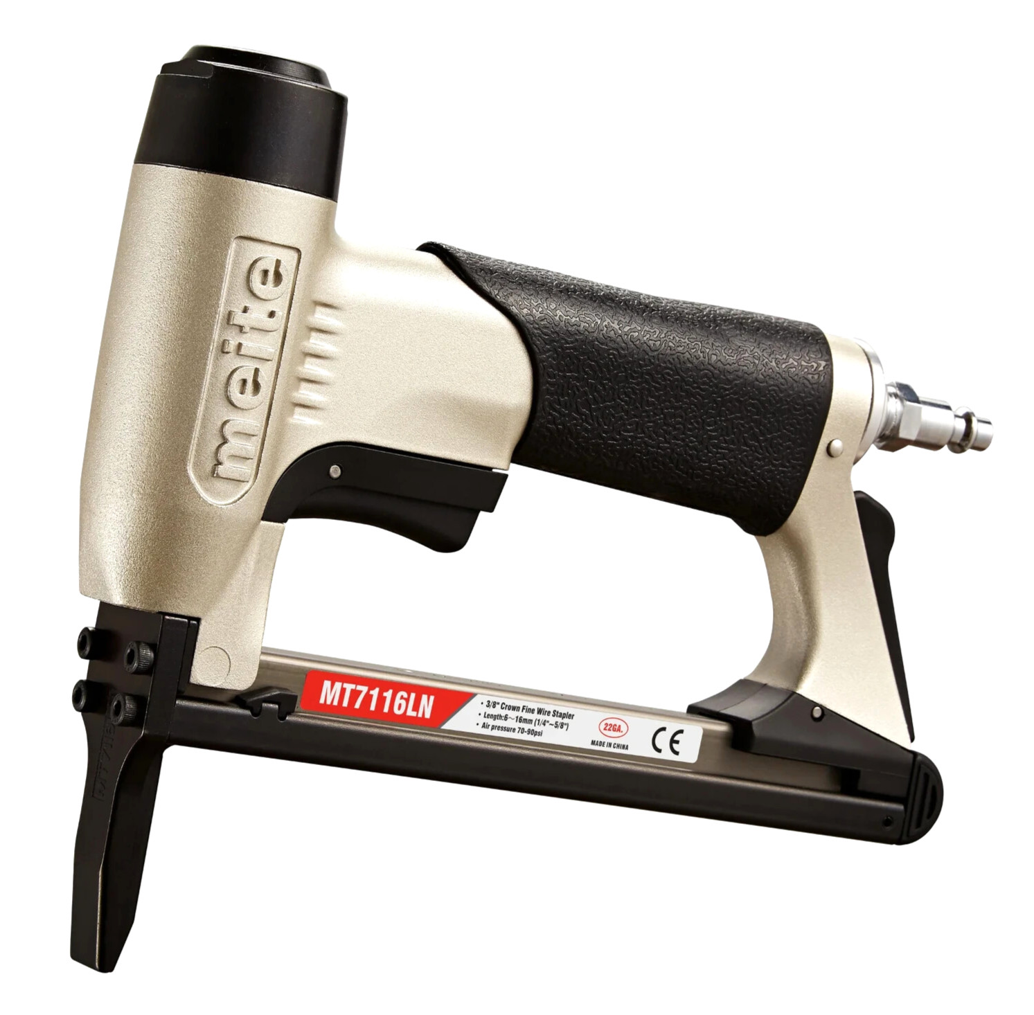 meite Pneumatic Upholstery Stapler MT7116LN Fine Wire Stapler with Long Nose