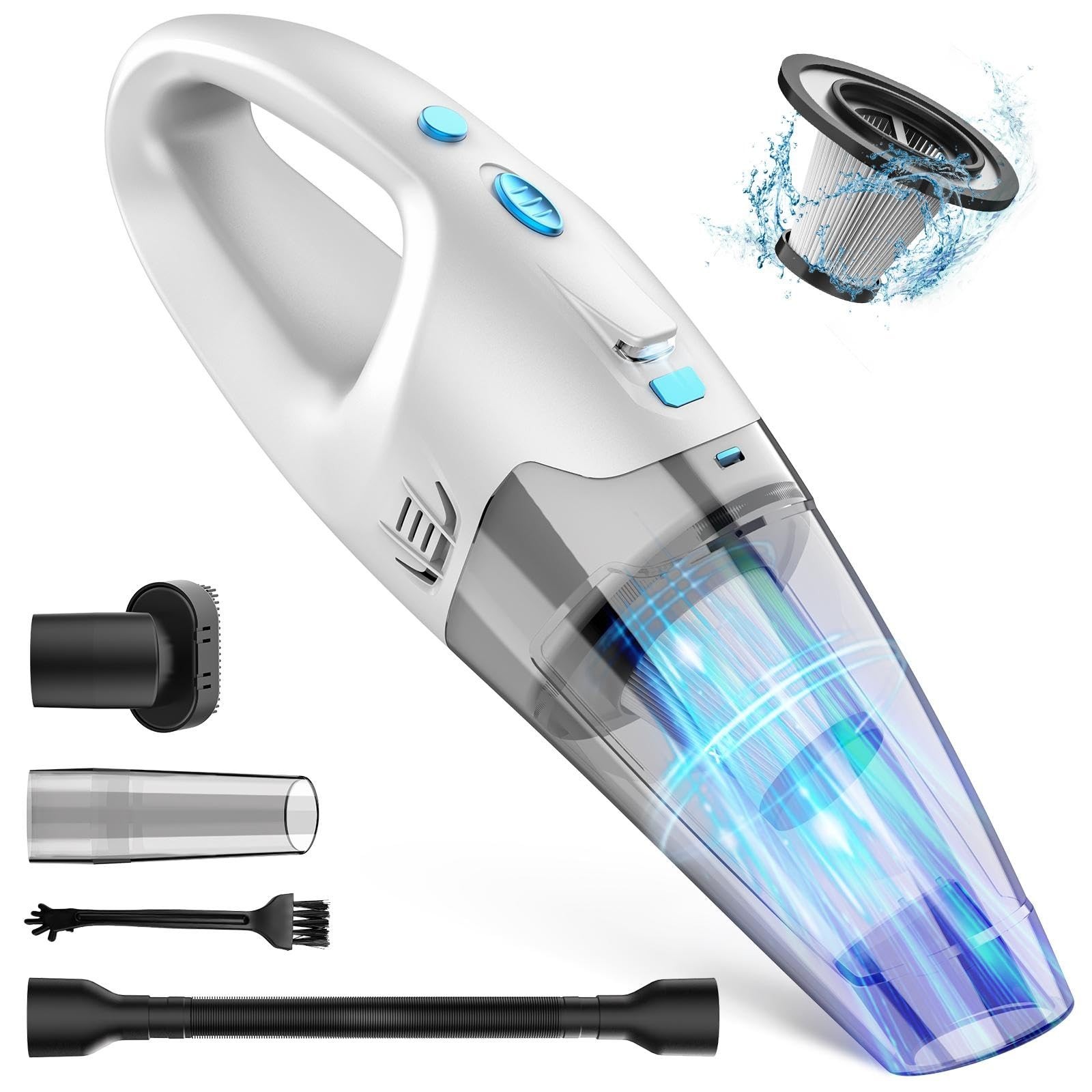 Handheld Vacuum Cordless, 6KPA Strong Suction & 25 Mins Runtime, 1.6lbs Light…